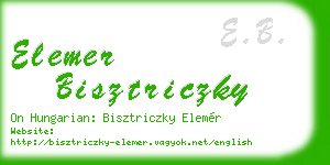 elemer bisztriczky business card